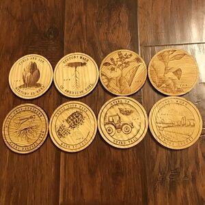 Set of 8 Wood Coasters